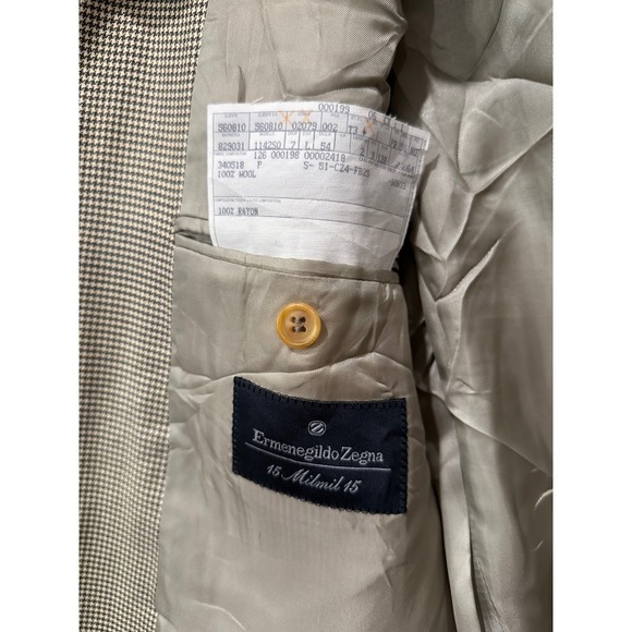 Ermenegildo Zegna 15 Milmil 15 Mens Houndstooth 100% Wool Blazer Jacket Size 54 - Picture 13 of 15